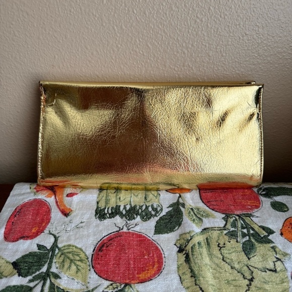 Vintage gold foil snap closure clasp handbag